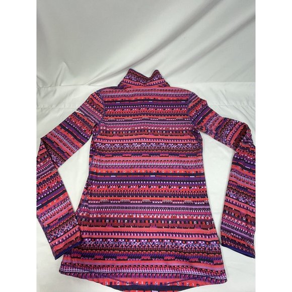 NIKE PRO Half Zip Womens Pull OverDri-Fit Geometric Sweatshirt Size LG Colorful - Picture 2 of 8